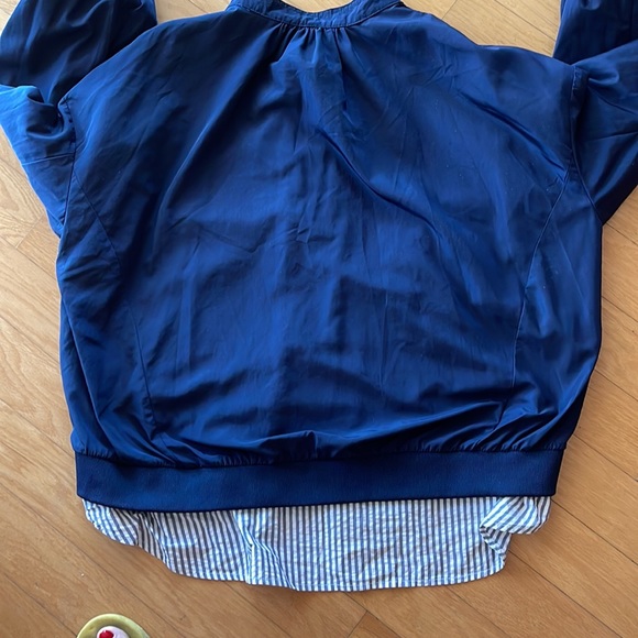Zara Basic Windbreaker Blue Rain Jacket Size XL - Picture 9 of 10